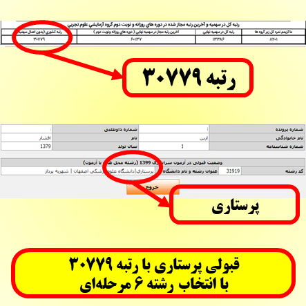 قبولی پرستاری با رتبه 31 هزار